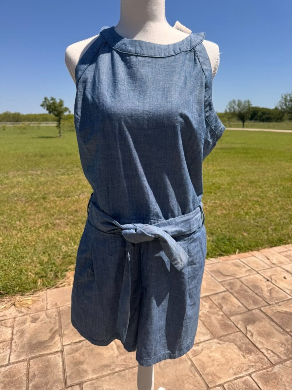 Hope & Henry Chambray romper; Size 6; NWT